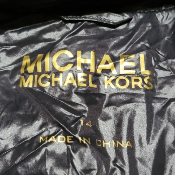 MICHAEL MICHAEL KORS Girls Black & Leopard Print Down Jacket